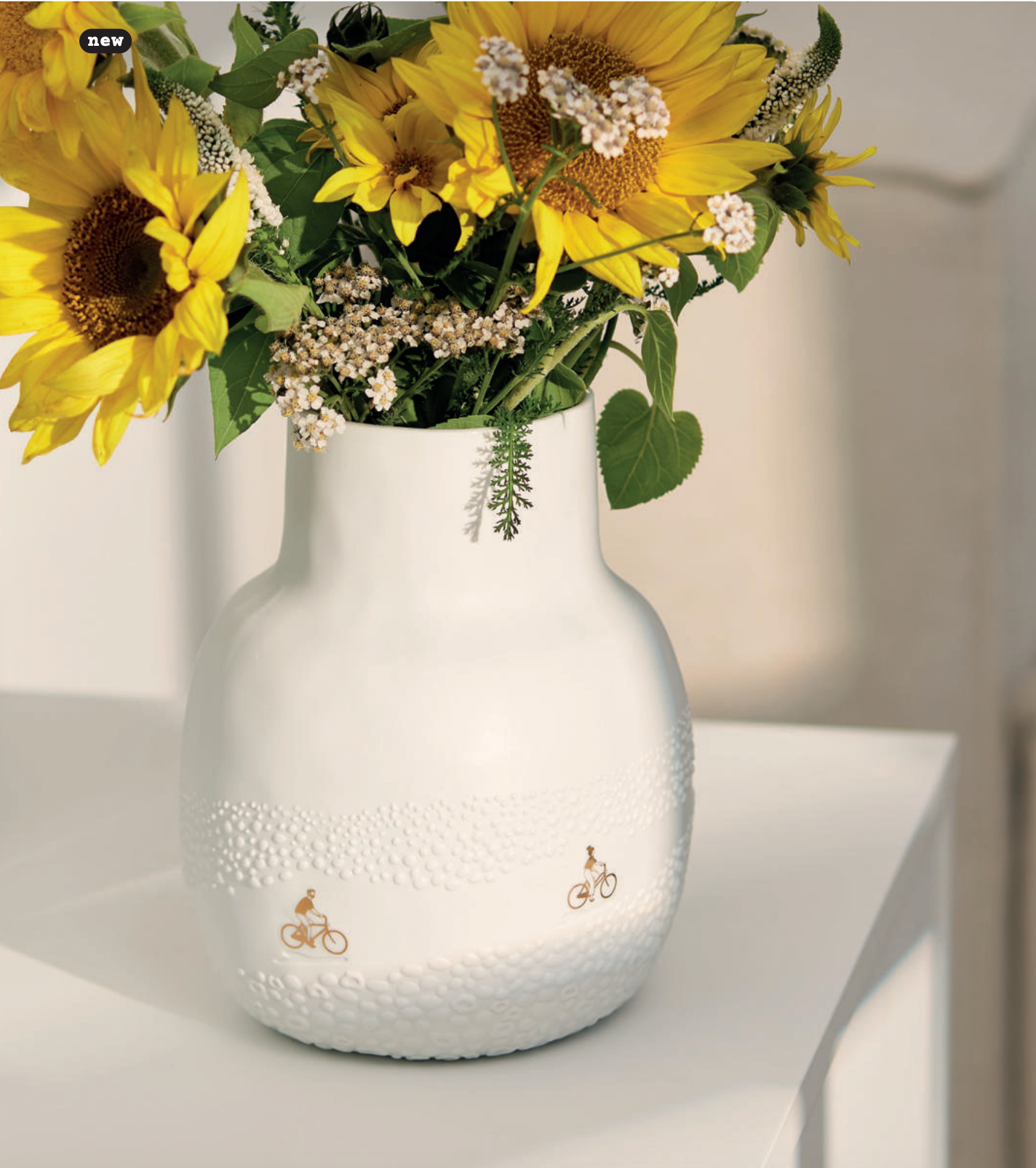 Vaso Biciclette nei campi di fiori