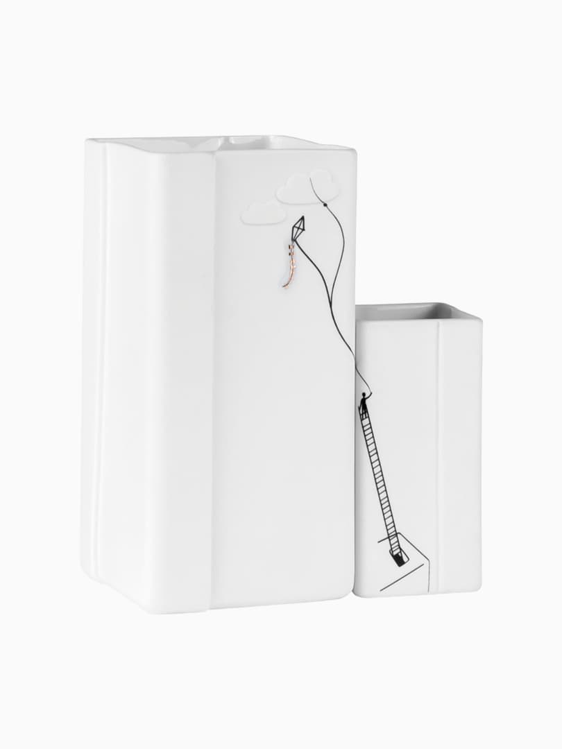 Set di 2 Vasi in Porcellana Picture Stories