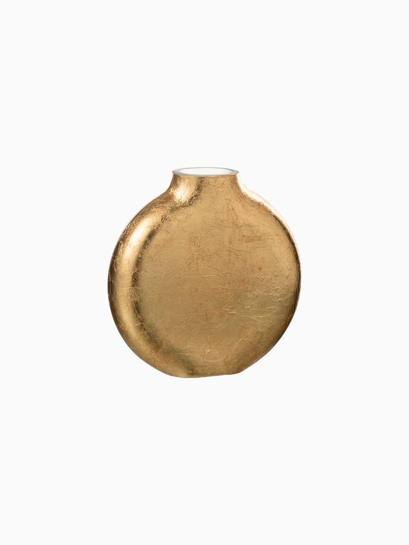 Vaso Miki in Vetro Trasparente e Oro