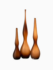 Vaso Yoko Curvato Flauto Vetro Marrone