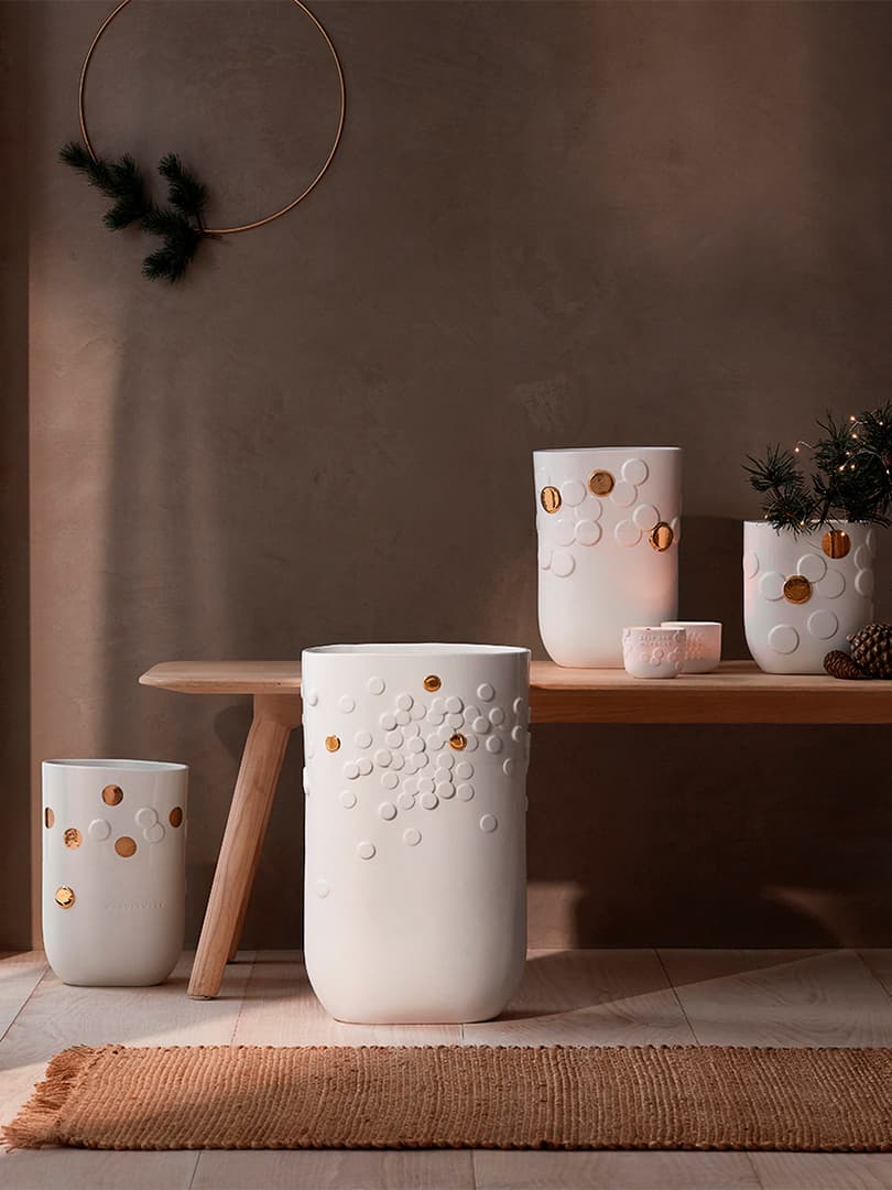 Vaso in Porcellana Punti Oro