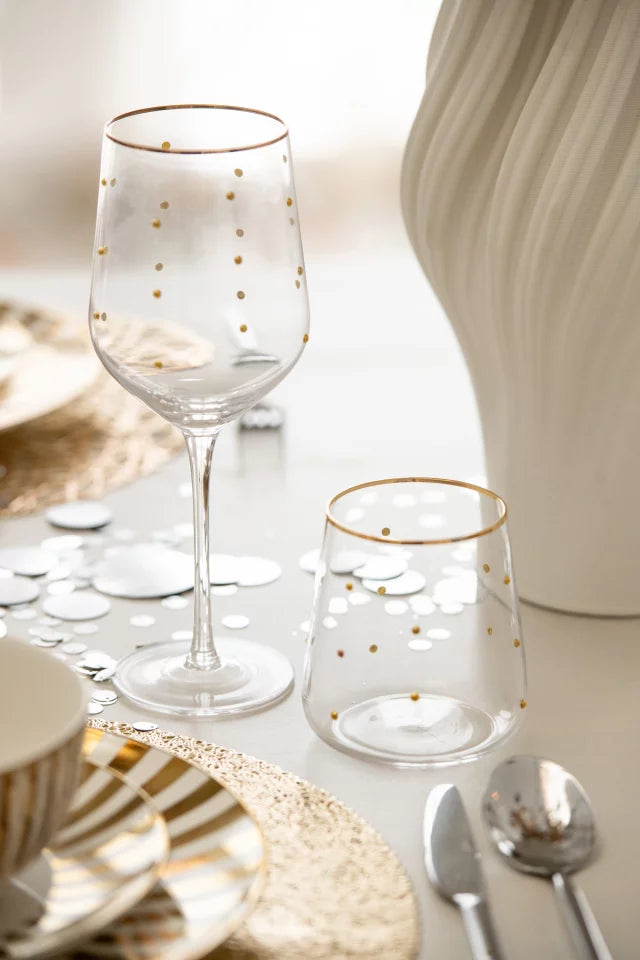 Bicchiere acqua Gold dots
