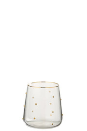 Bicchiere acqua Gold dots