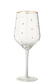 Bicchiere vino gold dots