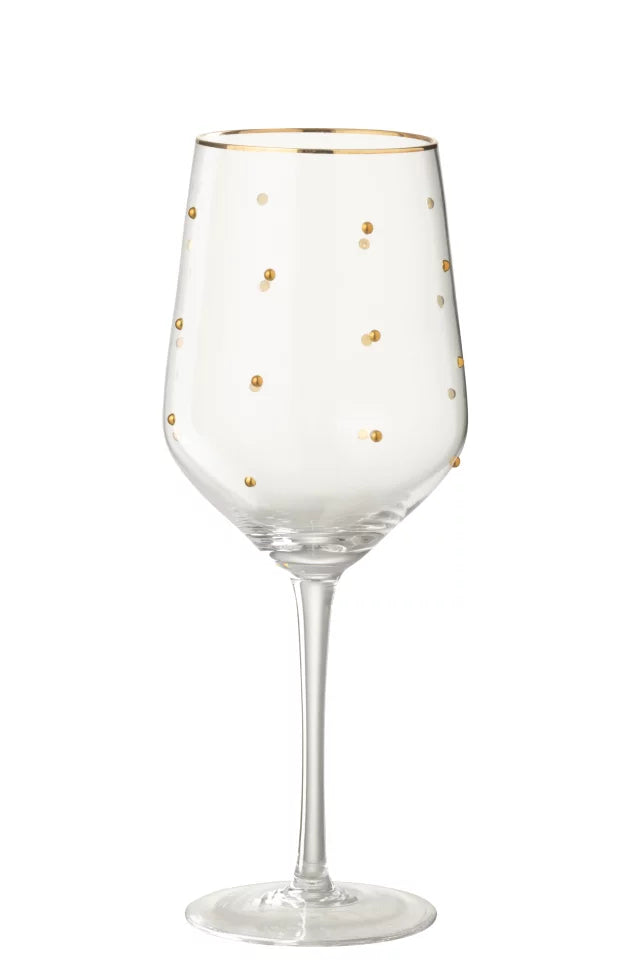 Bicchiere vino gold dots