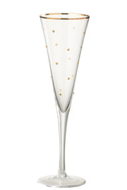 Bicchiere champagne gold dots