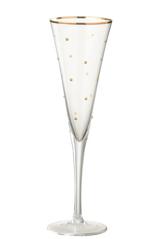 Bicchiere champagne gold dots