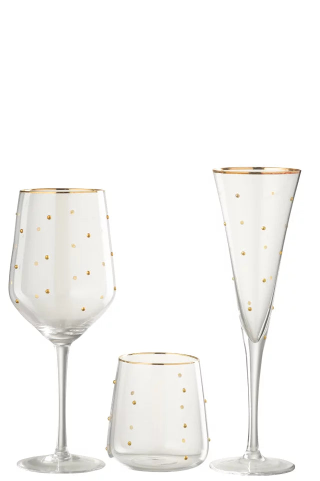 Bicchiere champagne gold dots