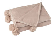 Plaid pompon beige scuro