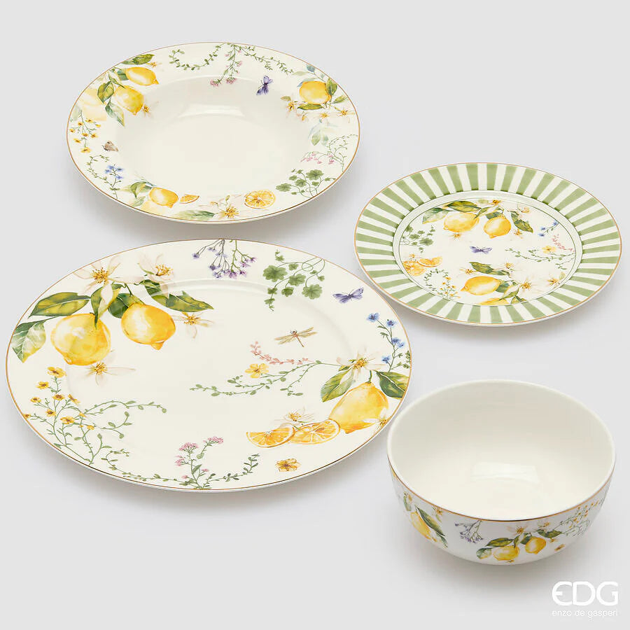 Set 24 piatti Limoni e camomilla